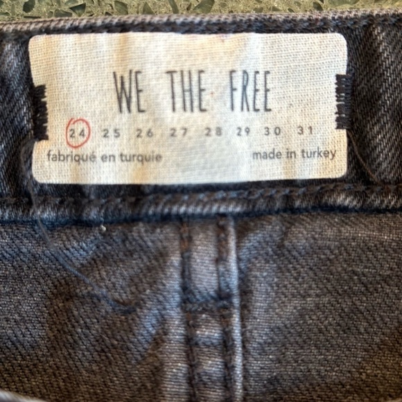 2 for $26 Free People We the Free Rainn distressed black denim mini skirt 24 - Picture 5 of 8